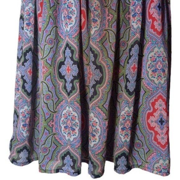 Size 8 Multi Floral Chiffon High Waist Above Knee Dress - Picture 4 of 10